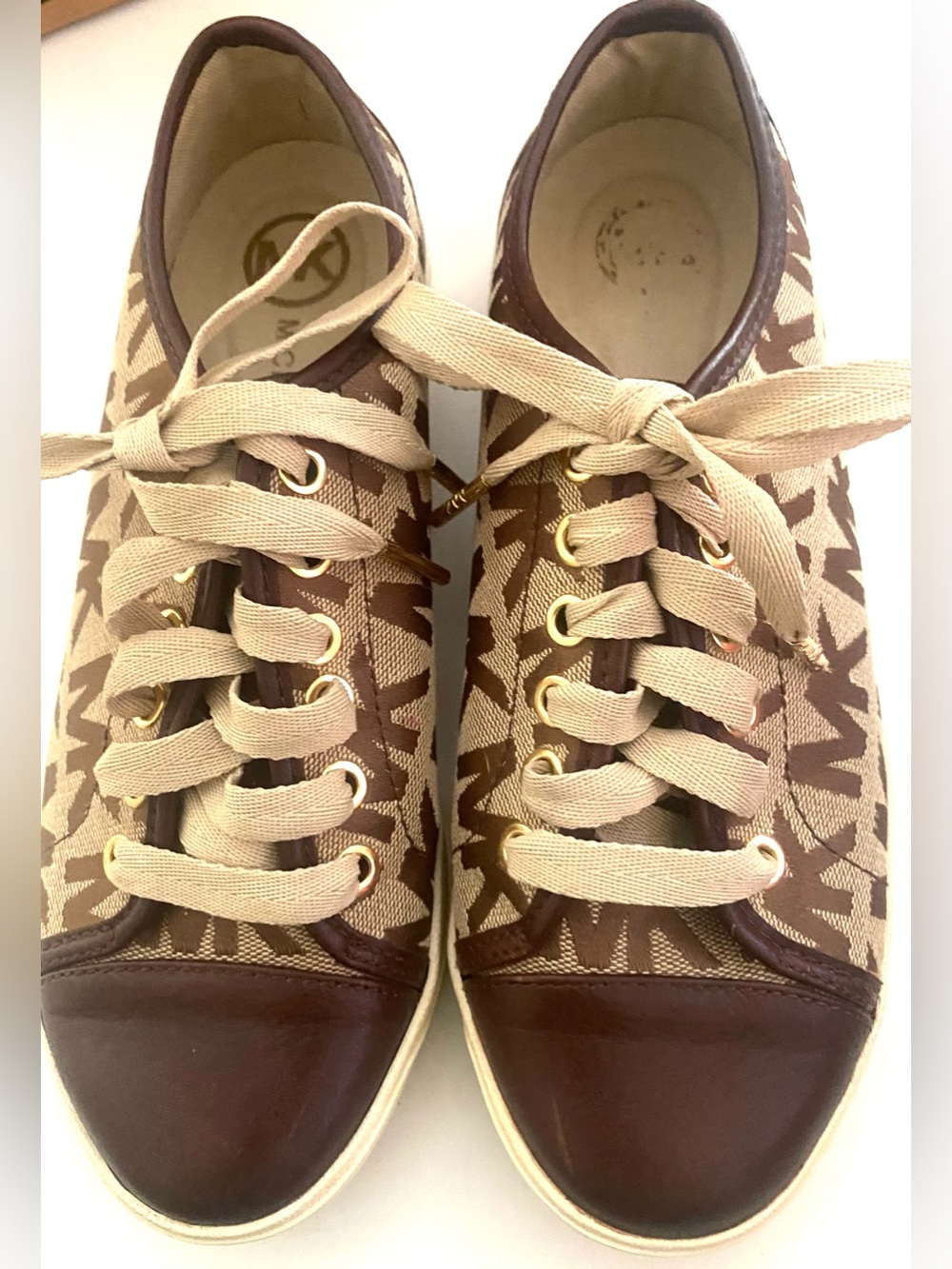MICHAEL KORS Canvas Lace-Up Sneakers with MK LOGO